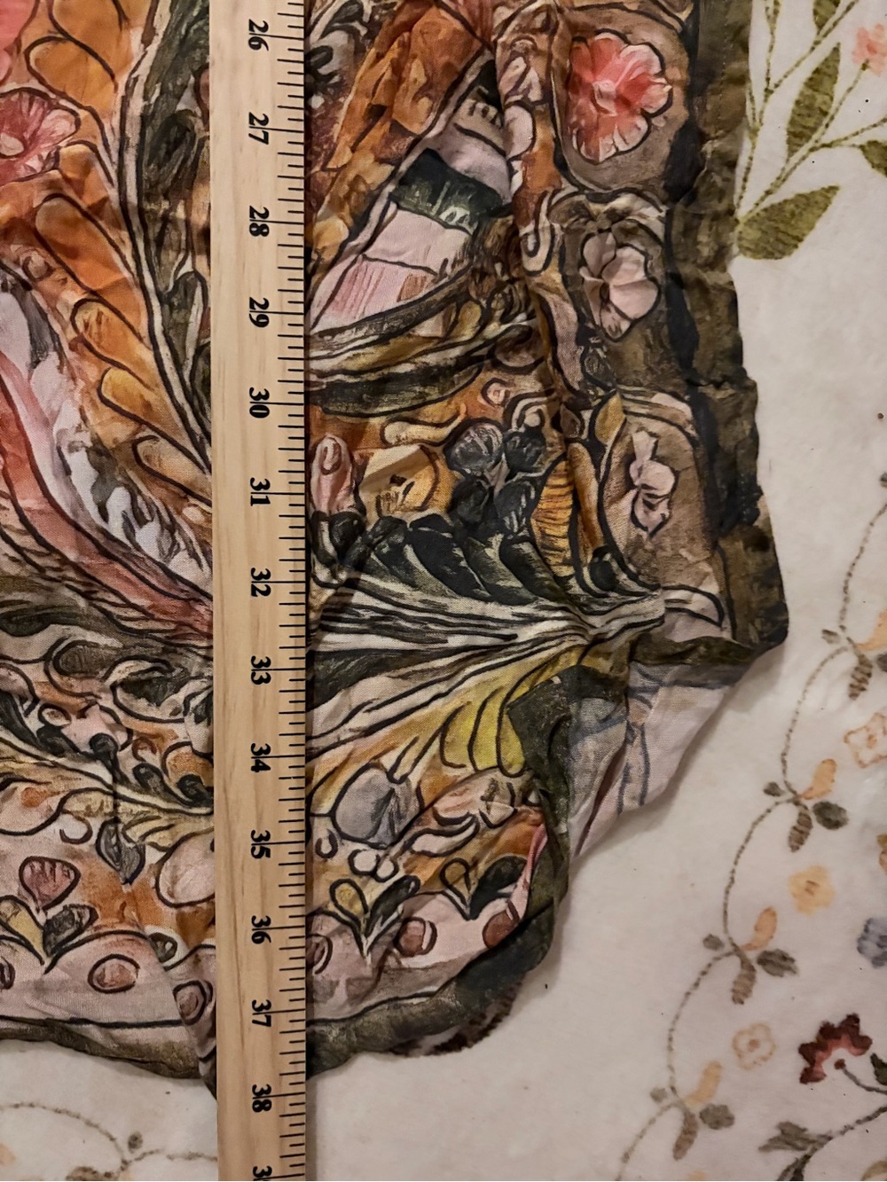 Natural Life Boho Floral Wide Leg Pants Small Coral Palazzo Elastic Waist - Picture 13 of 13